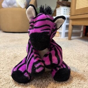 Fiesta Purple Striped Zebra Plushie Stuffed Animal 12 in.